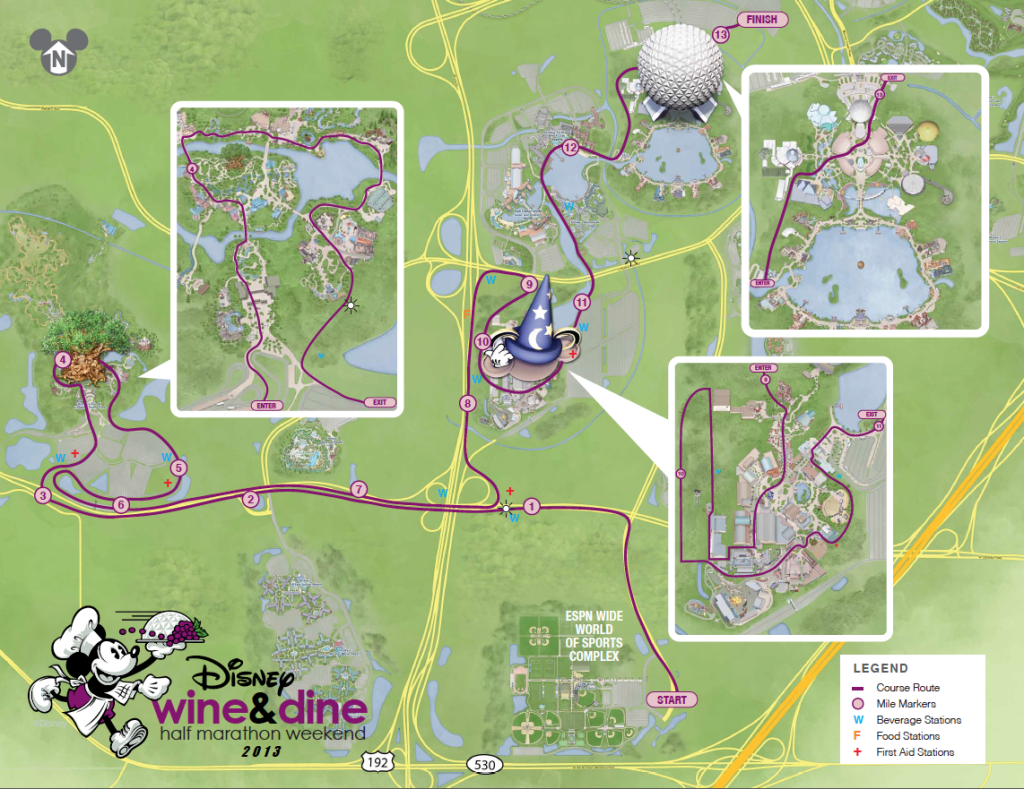 Disney Wine & Dine Half Marathon Course Map |Run, Karla, Run! | Run ...